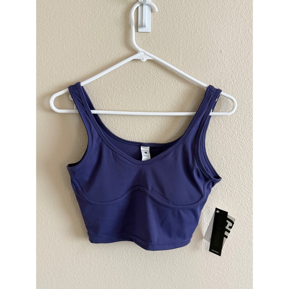 Gold Hinge True Navy Lined Crop Bra Top GH004 Womens Medium NWT Activewear